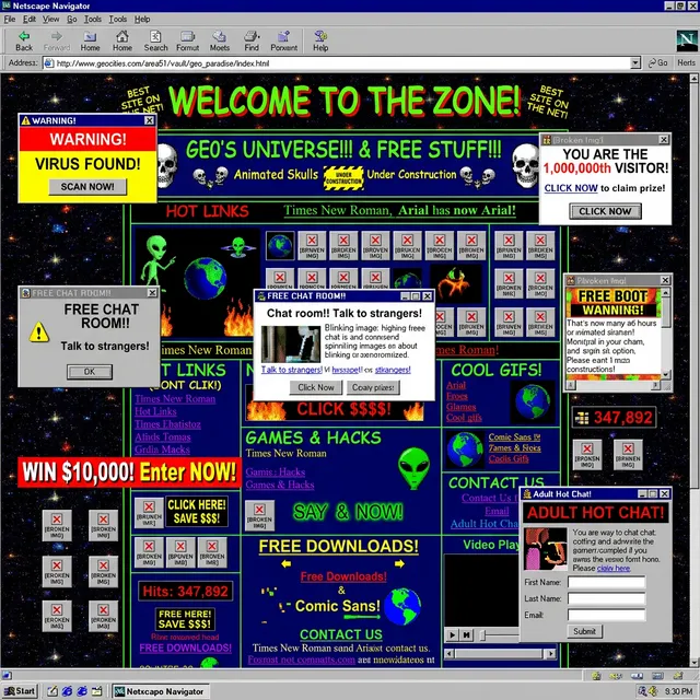Site tradicional com carregamento lento